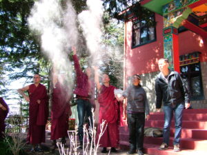 Losar - Traditional throwing of tsampa for auspiciousness & much laughter